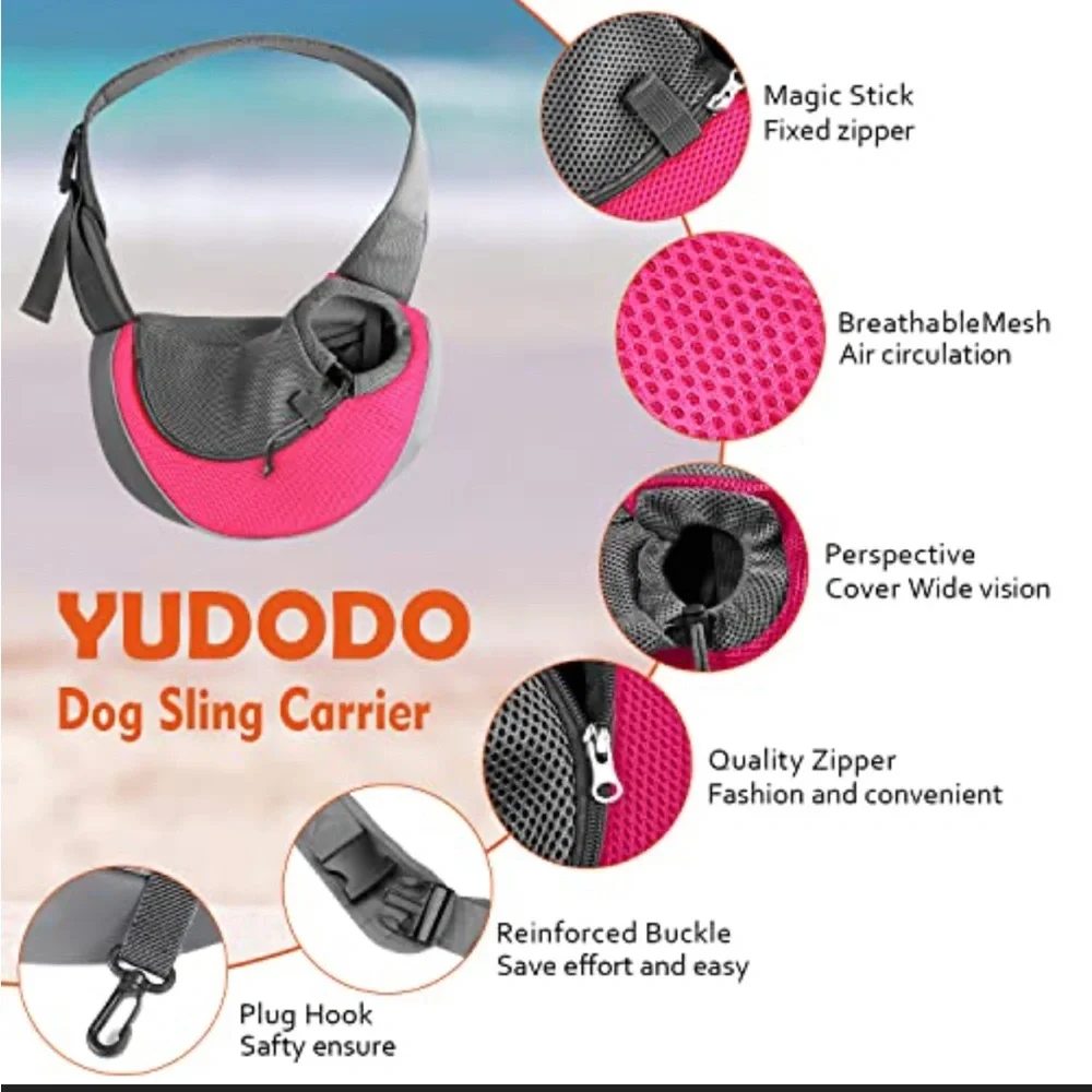 Yudodo small pet travel safe Sling Carrier with Breathable Mesh - Picture 2 of 14